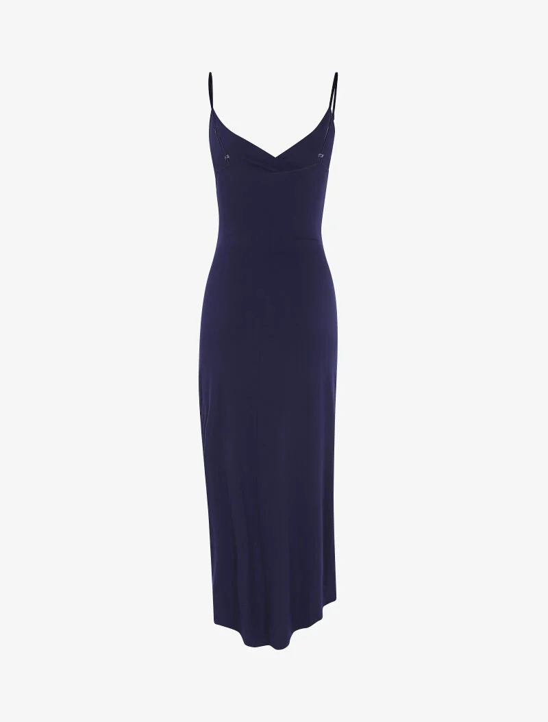 Robe fluide à bord asymétrique - marine