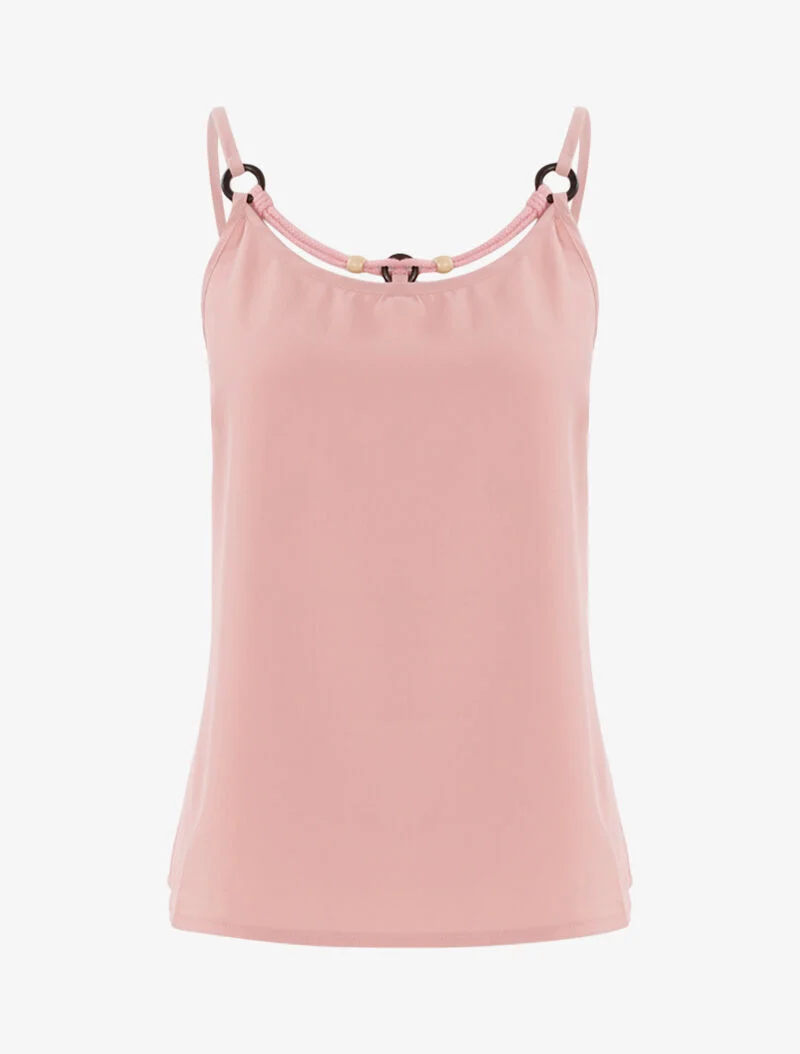 Top à encolure style cordon stylisé - rose