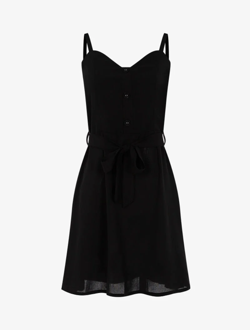 Robe à boutonnière décorative - noir