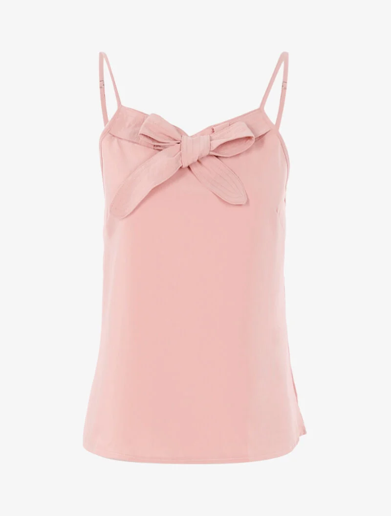 Top à encolure avec passants - rose