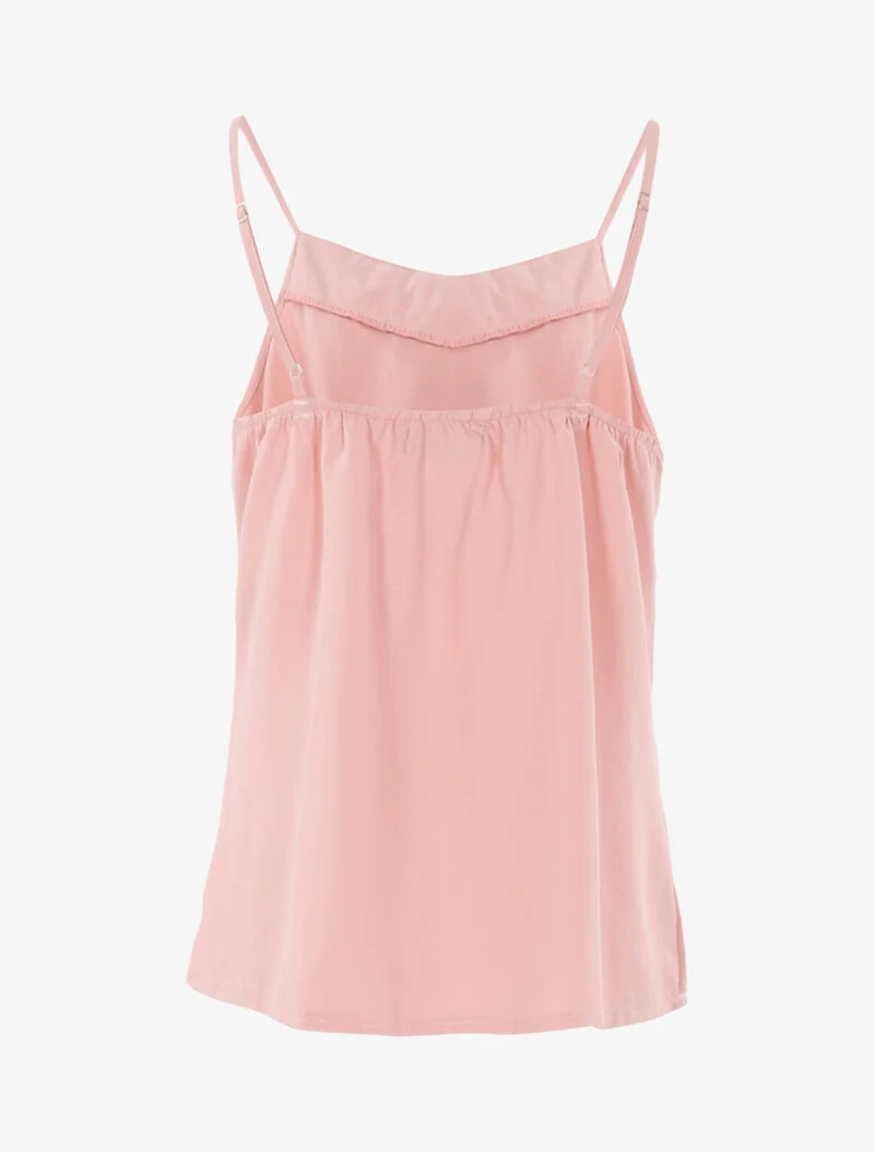 Top à encolure avec passants - rose