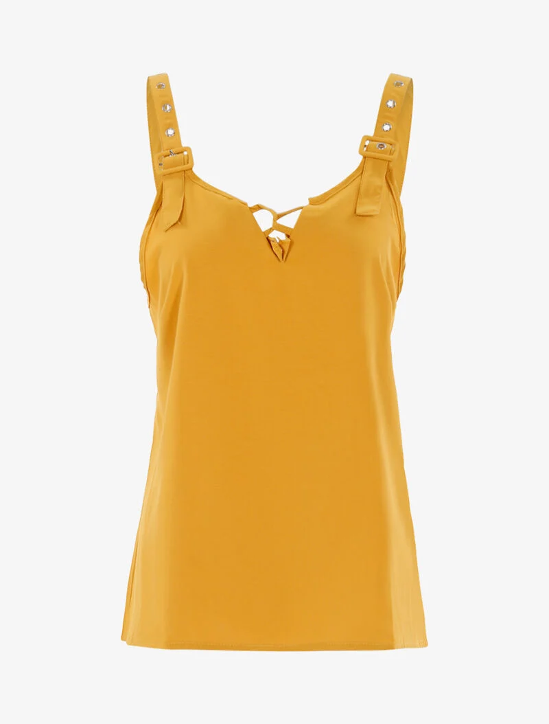 Top à bretelles stylisées - jaune