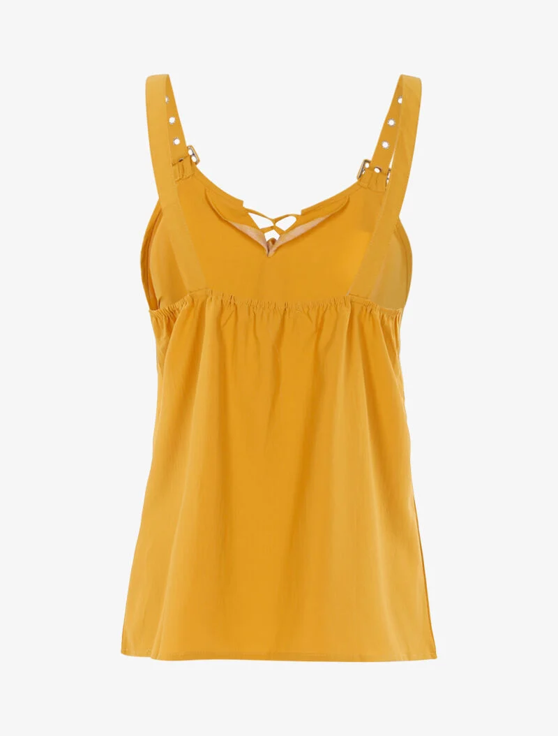 Top à bretelles stylisées - jaune