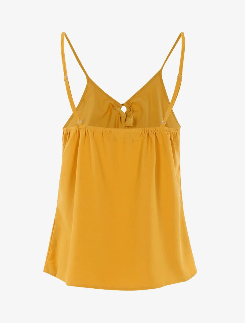 Top à encolure V - jaune