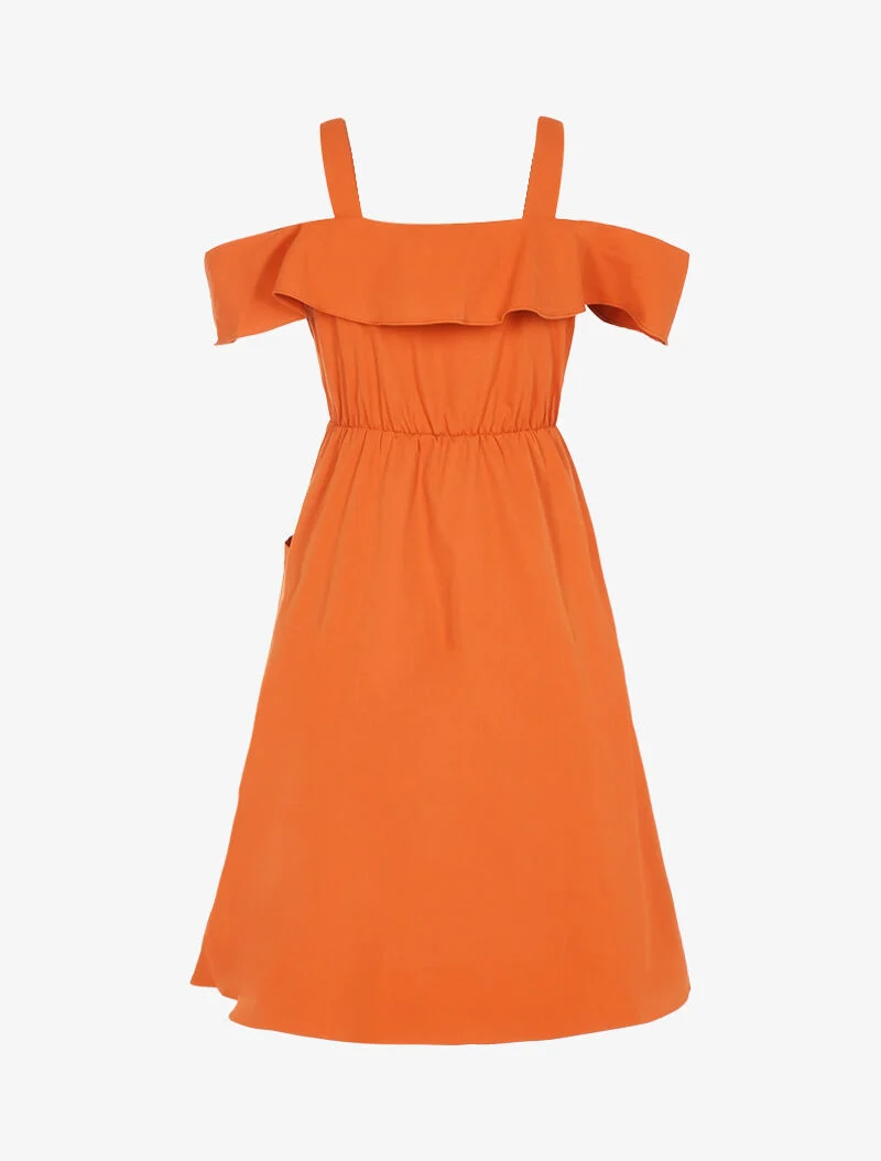 Robe à épaules nues - orange