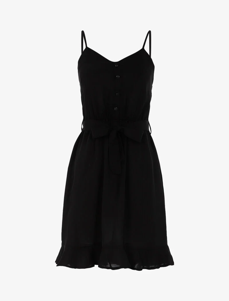 Robe à boutons décoratifs - noir