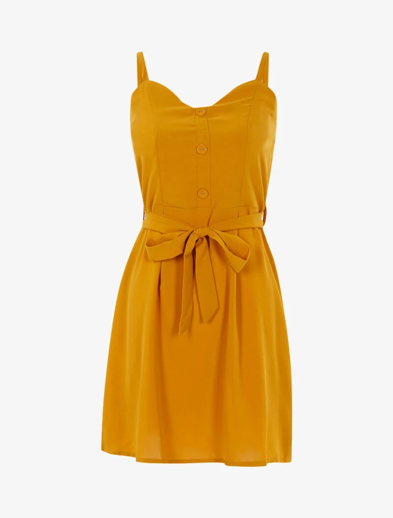 Robe à boutonnière décorative - jaune