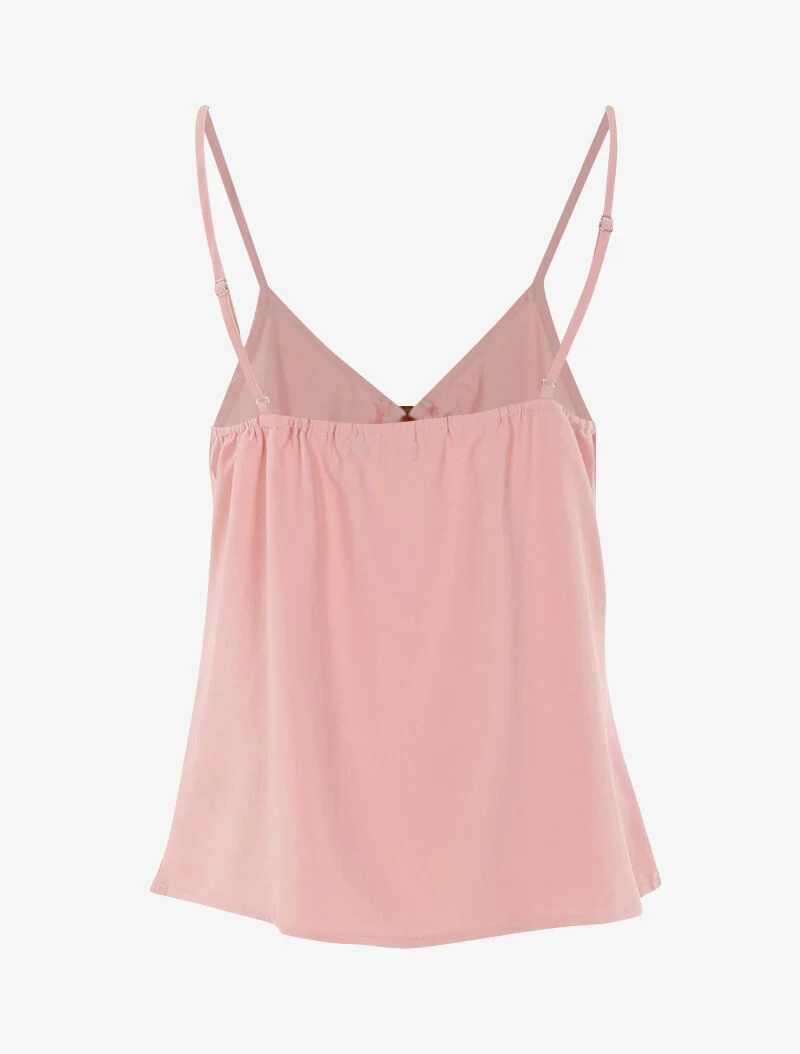 Top à encolure V - rose