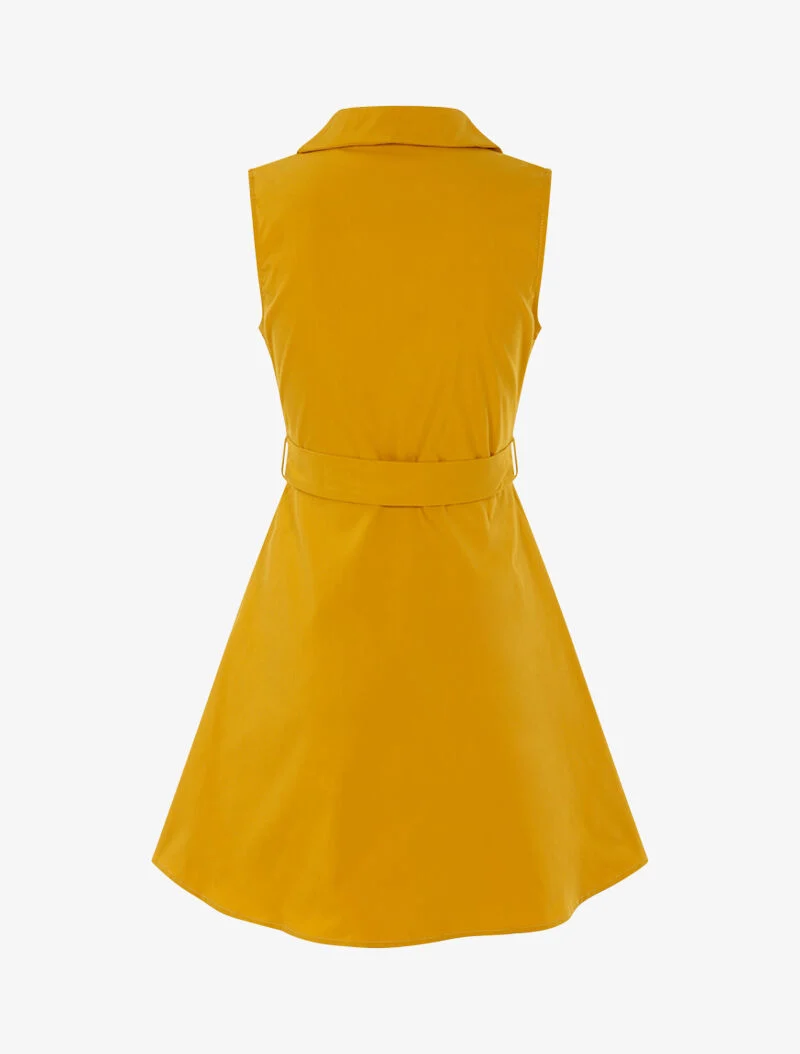 Robe patineuse à boutons décoratifs - jaune