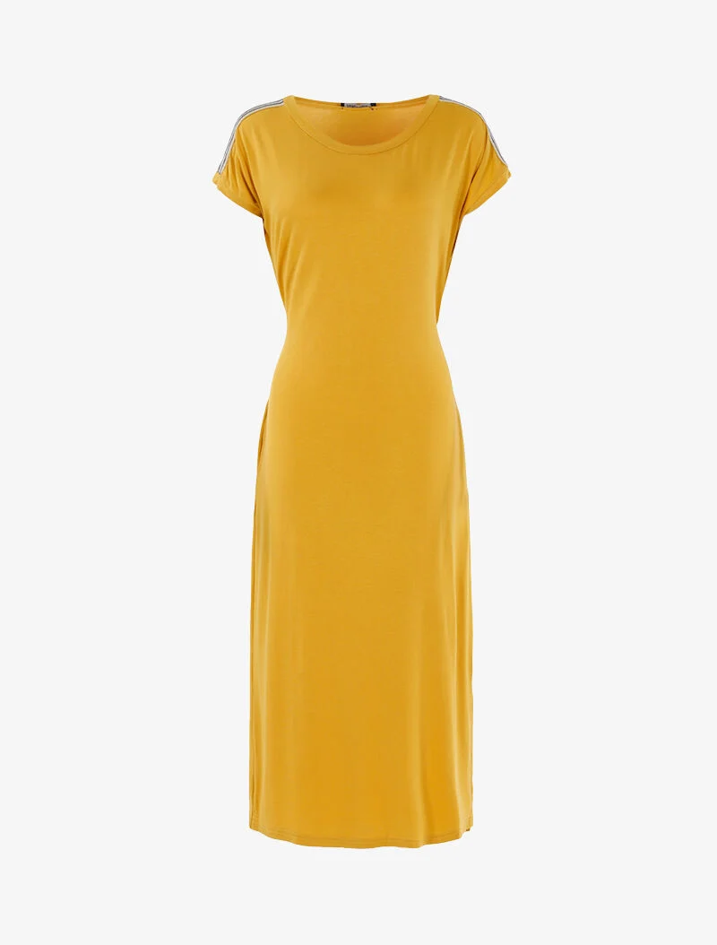 Robe t-shirt à bandes irisées - jaune