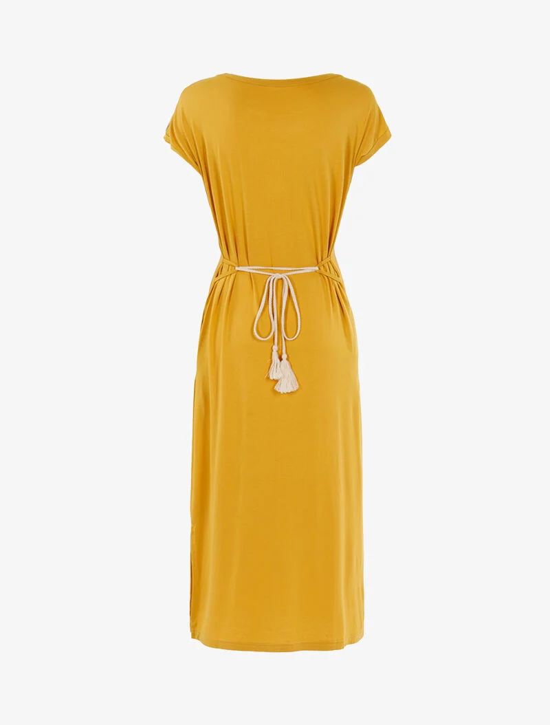 Robe t-shirt à bandes irisées - jaune