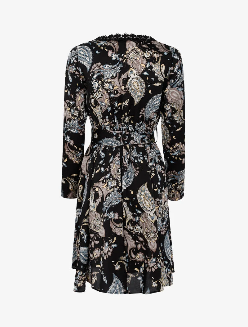 Robe à imprimé cachemire - noir