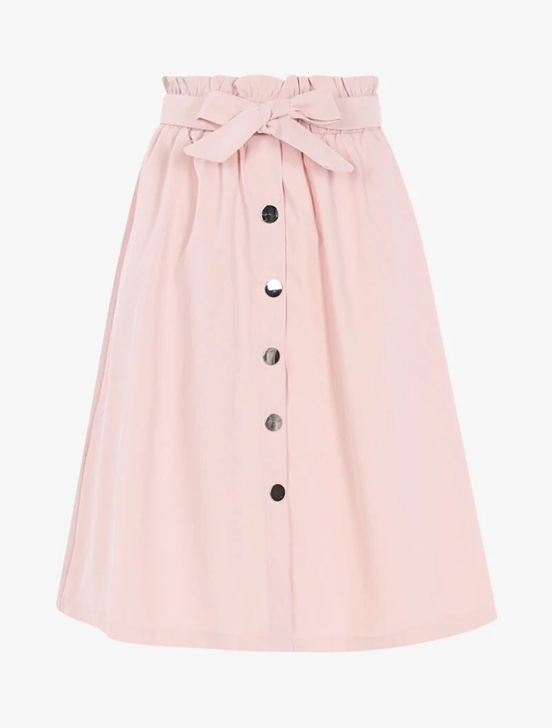 Jupe trapèze boutonnée - rose