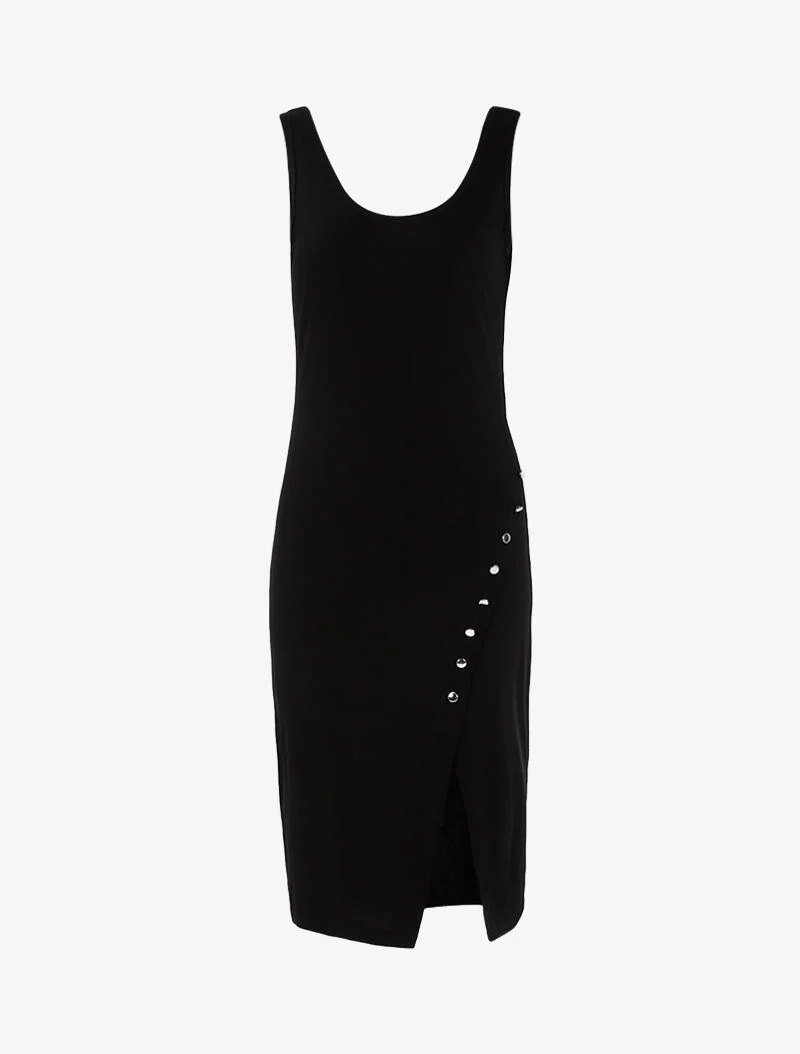 Robe basique à boutonnière - noir