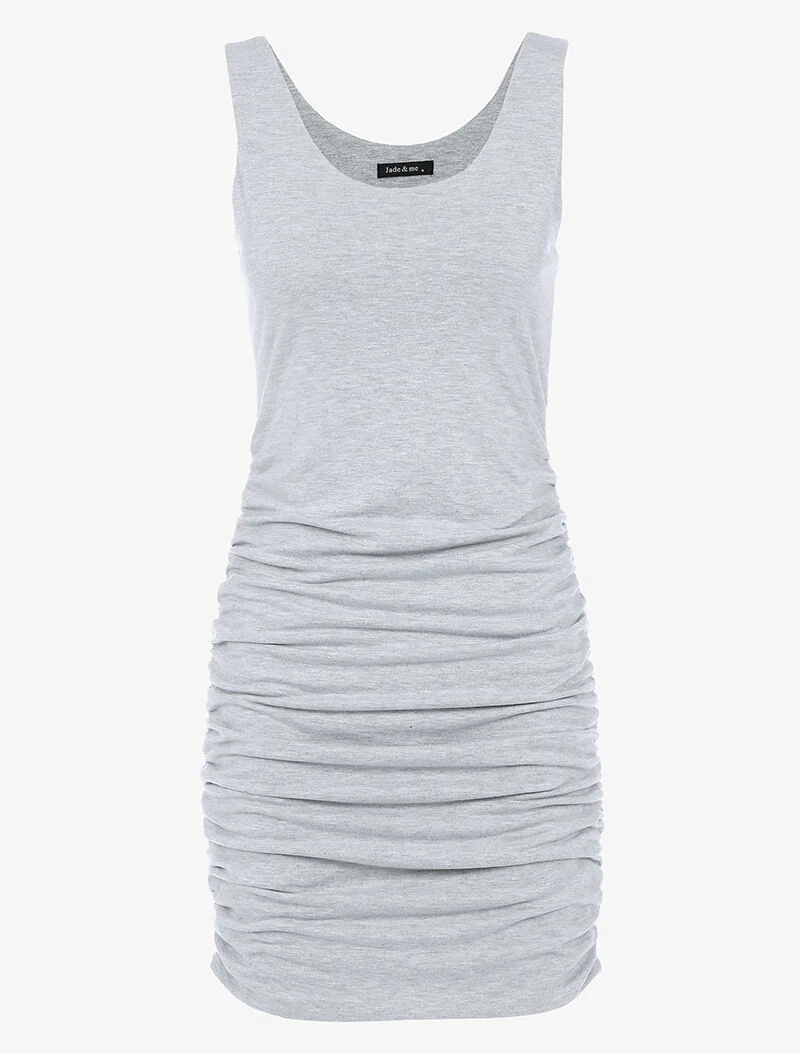Robe moulante à côtés froncés - gris clair