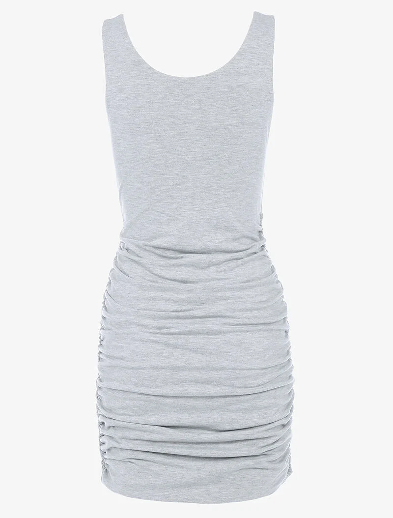 Robe moulante à côtés froncés - gris clair