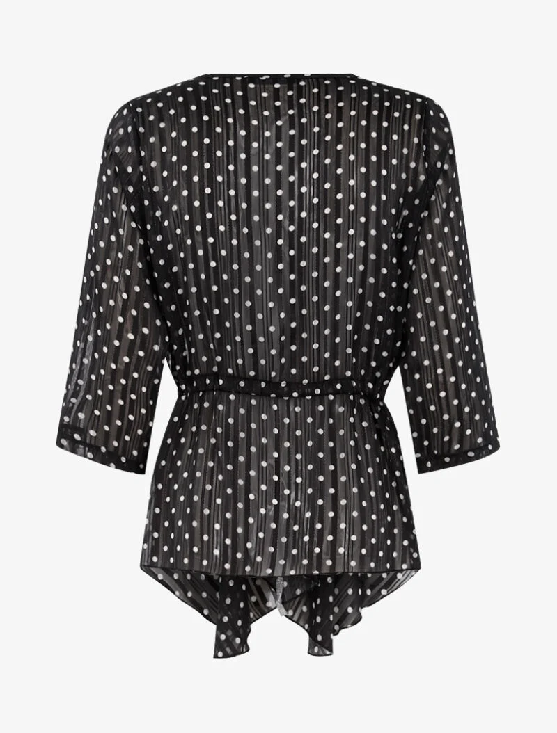 Top style tunique à imprimé pois - noir/blanc