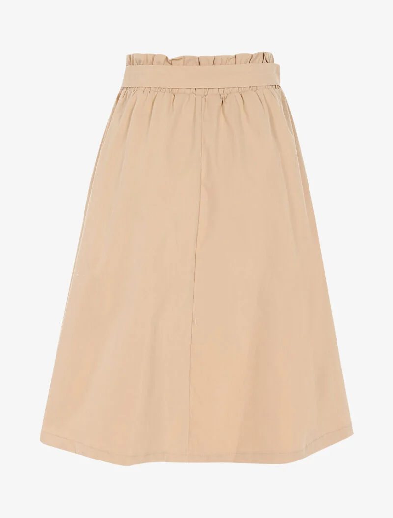 Jupe trapèze boutonnée - beige