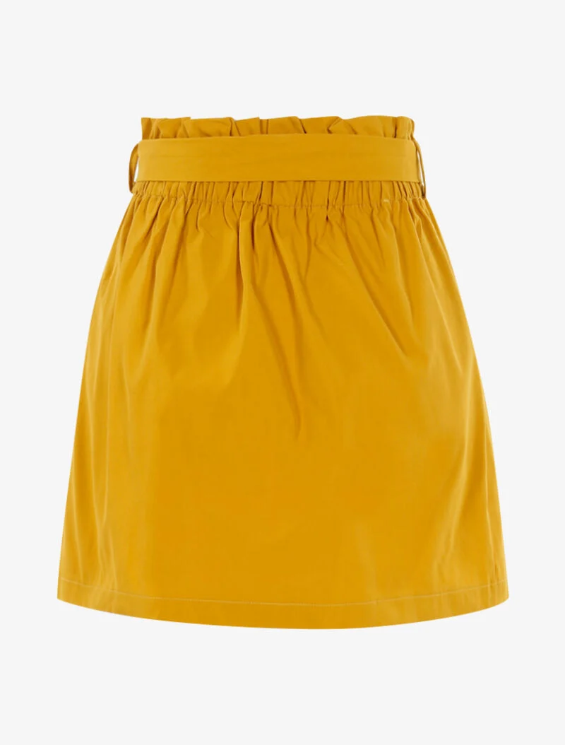 Jupe courte à boutons pression - jaune