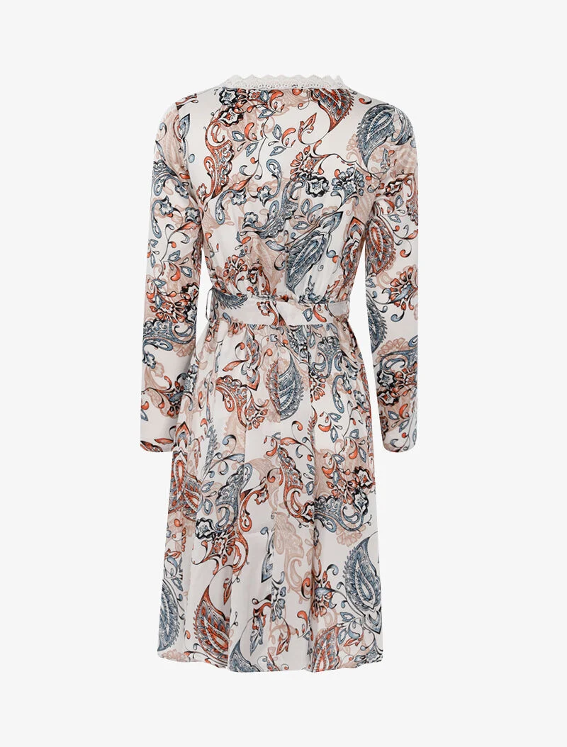 Robe à imprimé cachemire - ecru