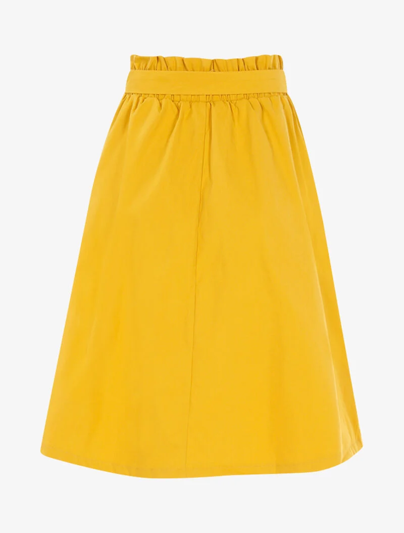 Jupe trapèze boutonnée - jaune