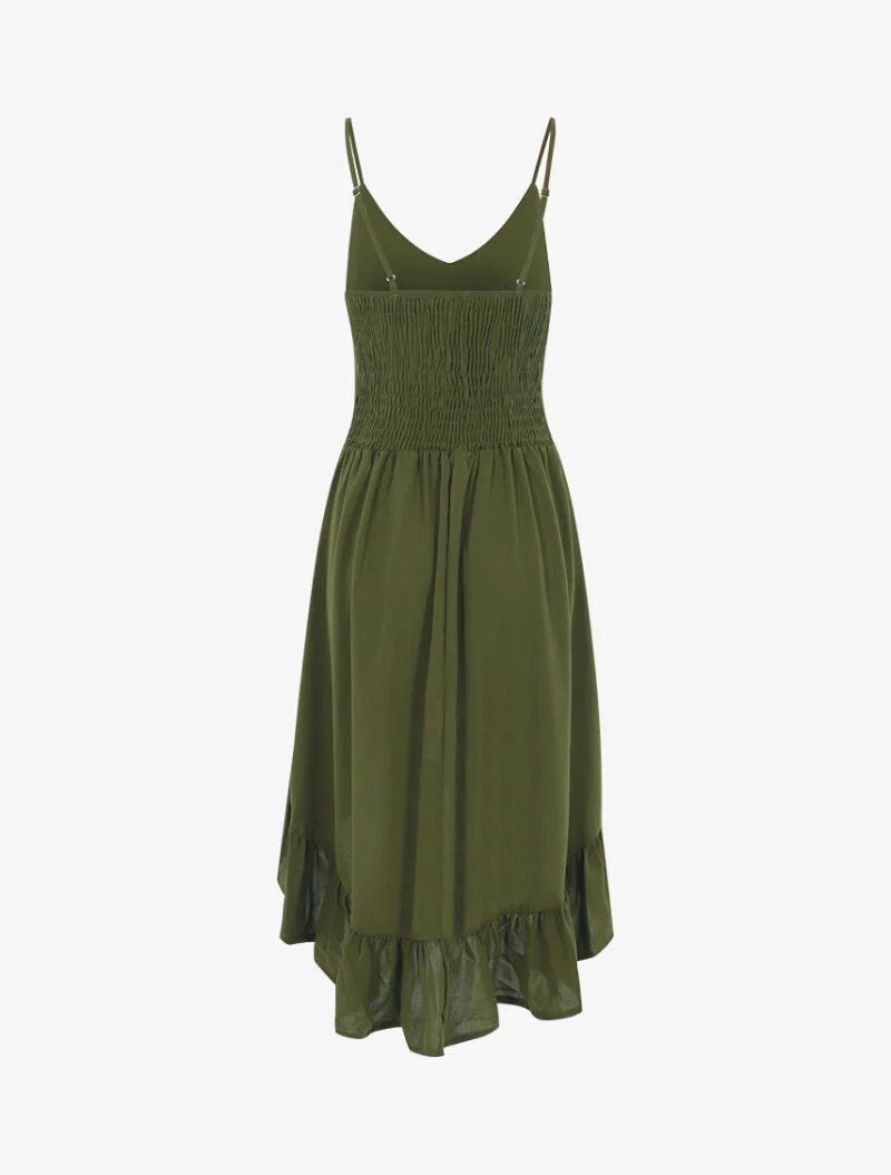 Robe asymétrique volantée - kaki
