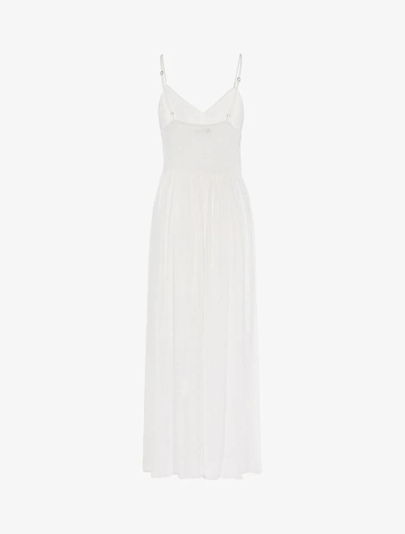 Robe longue à buste en crochet - blanc