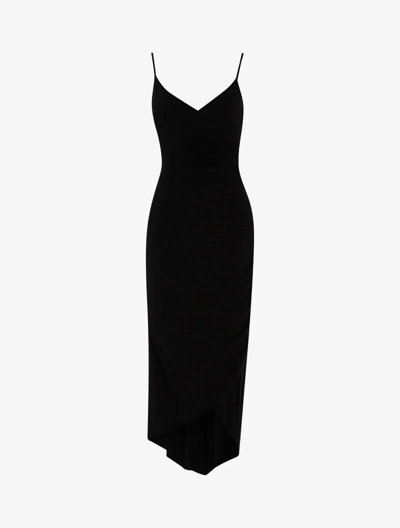 Robe fluide à bord asymétrique - noir