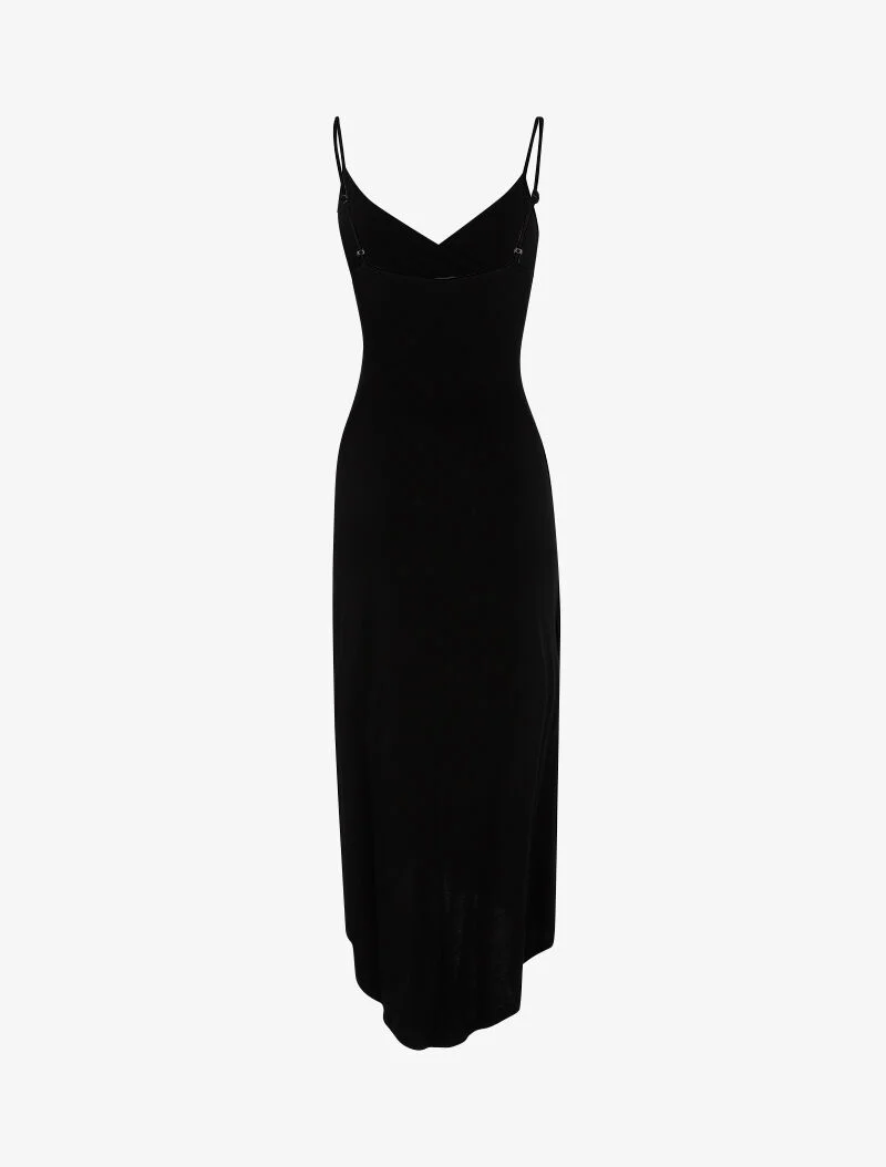 Robe fluide à bord asymétrique - noir