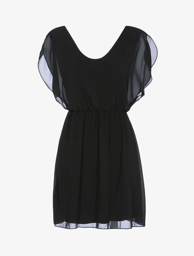 Robe patineuse en voile - noir