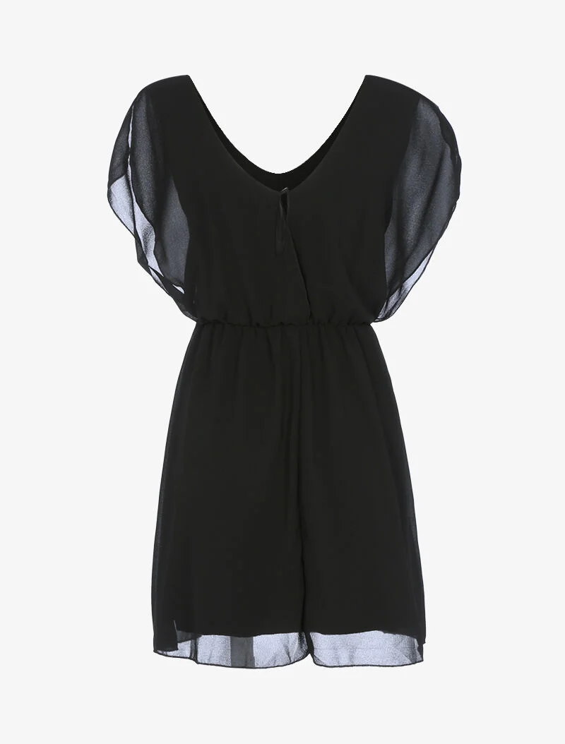 Robe patineuse en voile - noir