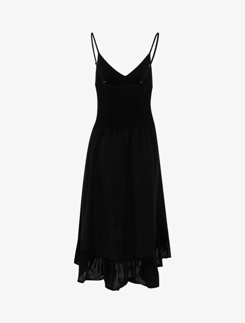 Robe asymétrique volantée - noir