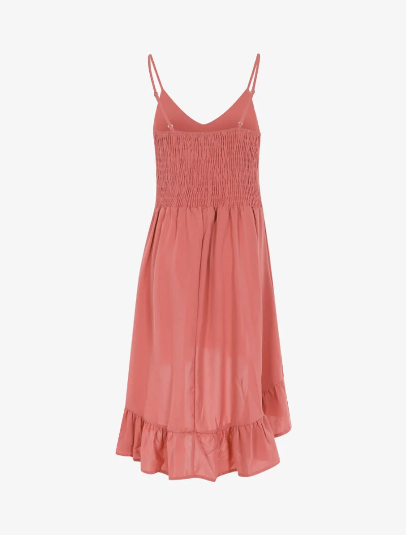 Robe asymétrique volantée - rose