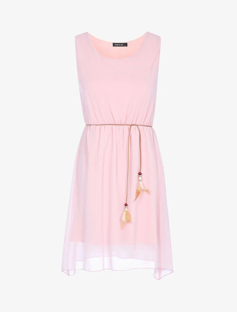 Robe fluide ceinturée - rose
