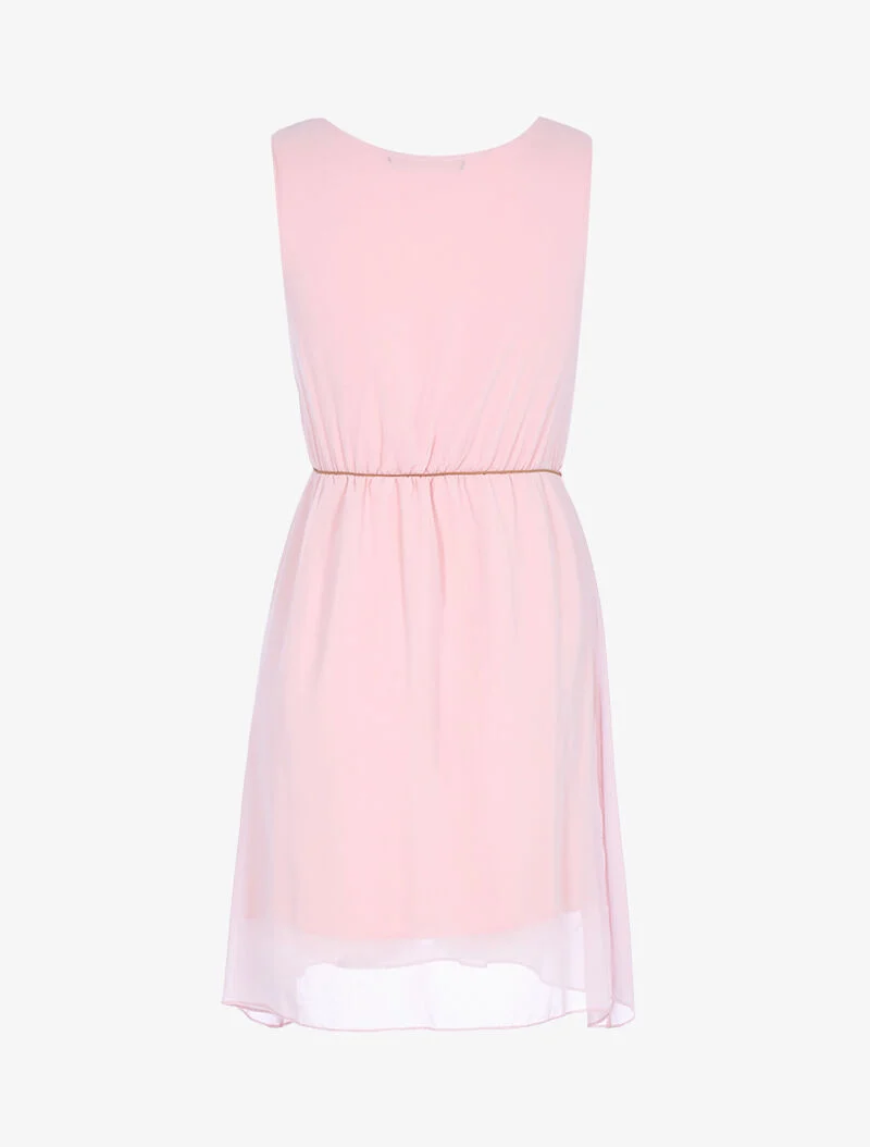 Robe fluide ceinturée - rose