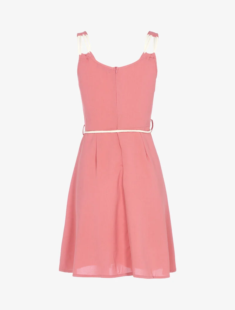 Robe à bretelles style corde - rose