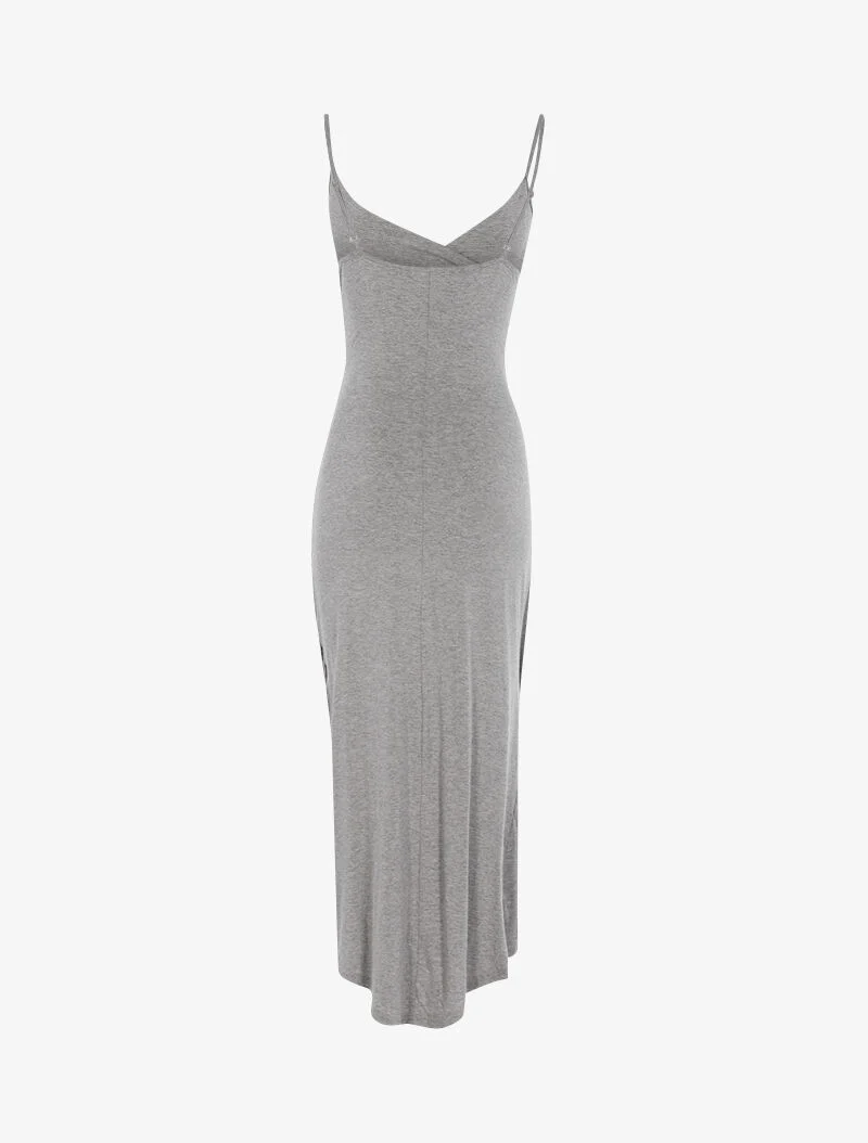 Robe fluide à bord asymétrique - gris clair