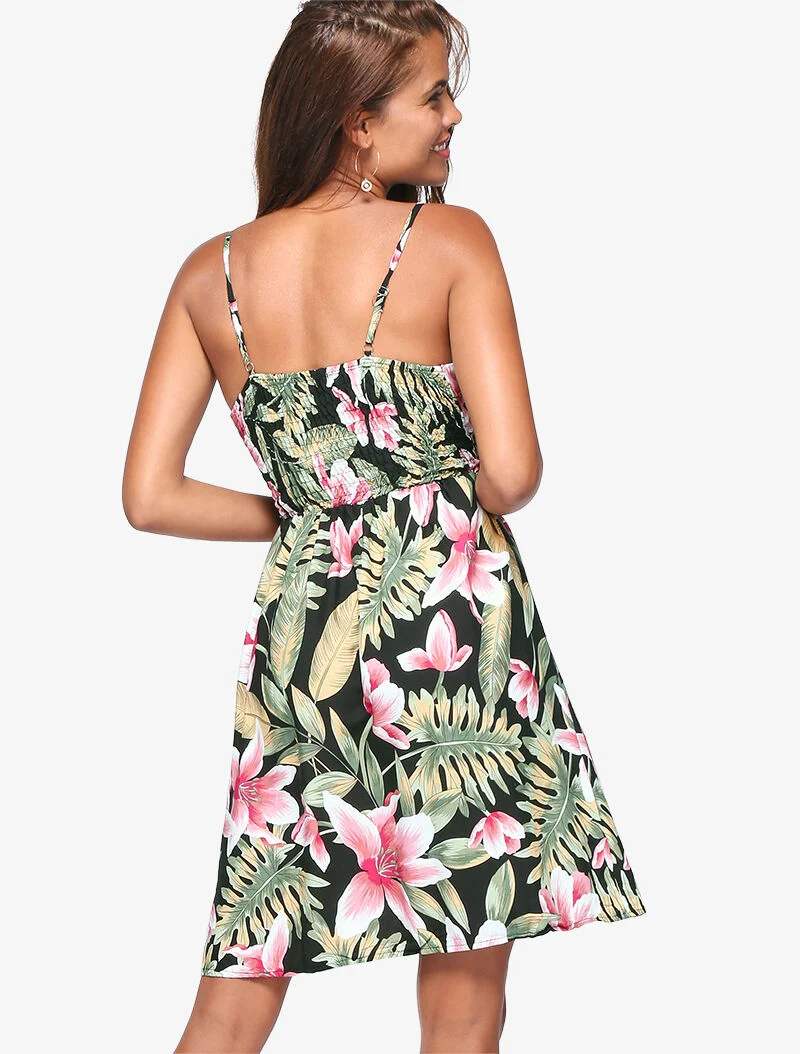 Robe légère à imprimé floral - noir