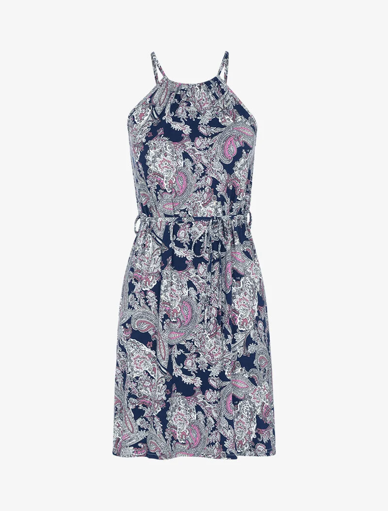 Robe fluide à imprimé cachemire - rose