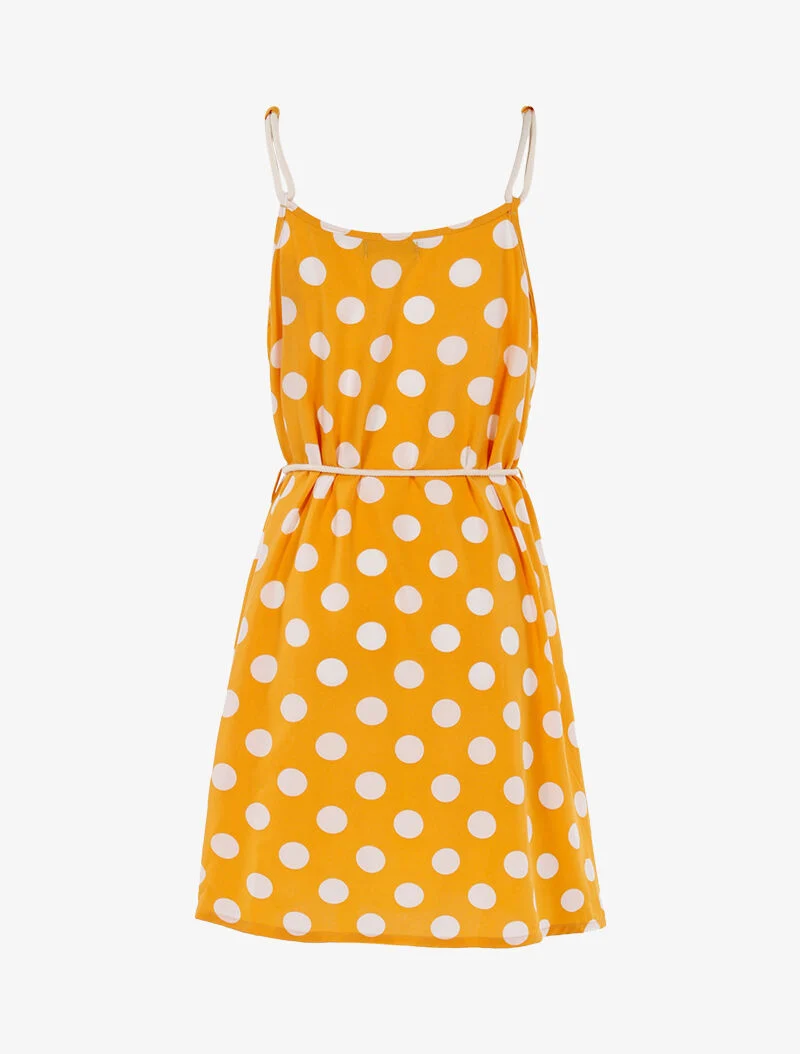 Robe trapèze à pois - jaune