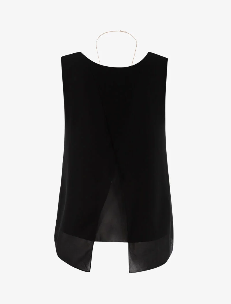 Top asymétrique en voile - noir
