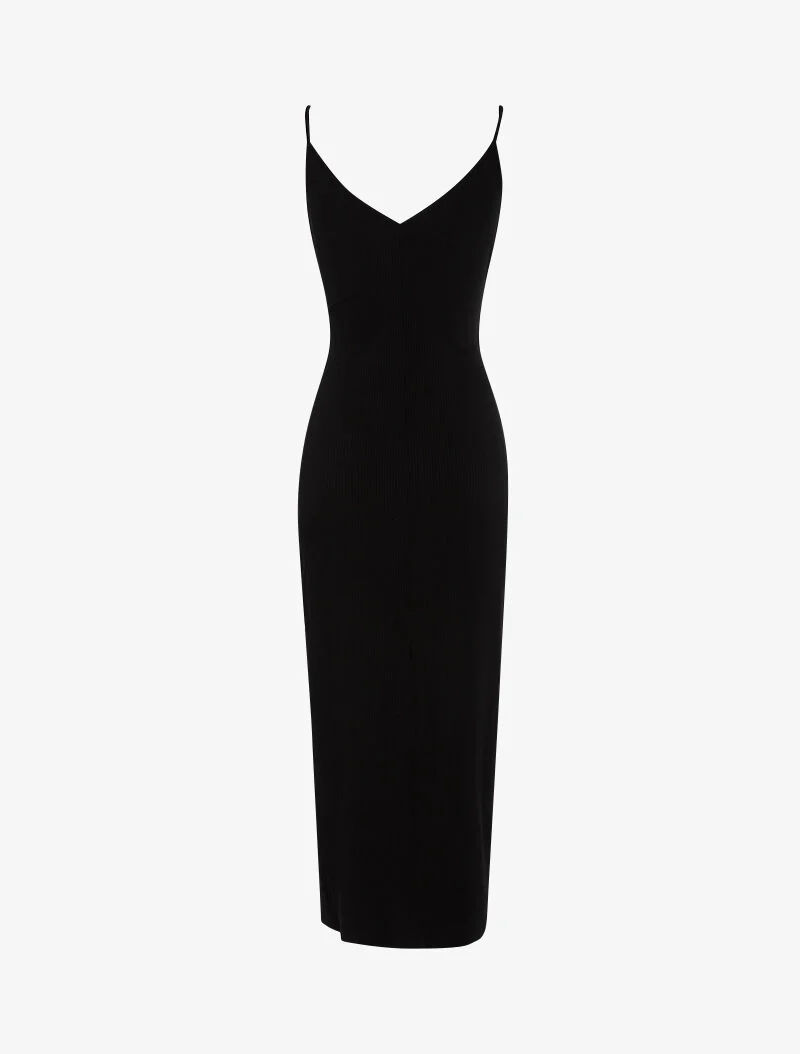 Robe à rayures en relief - noir