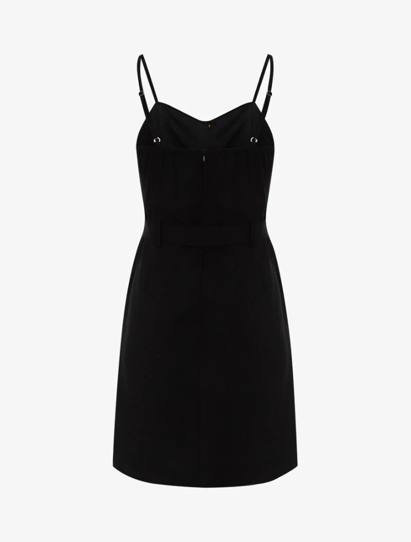 Robe à boutonnière et fronces - noir