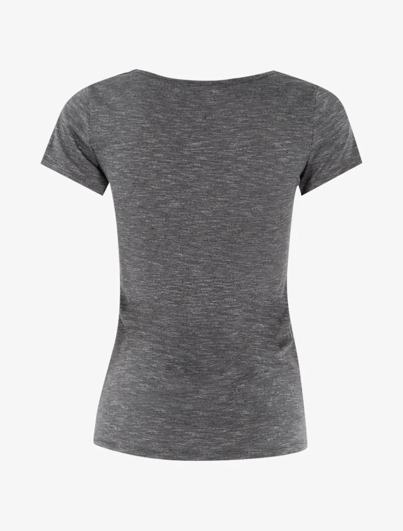 T-shirt chiné à détails chaînettes - gris foncé