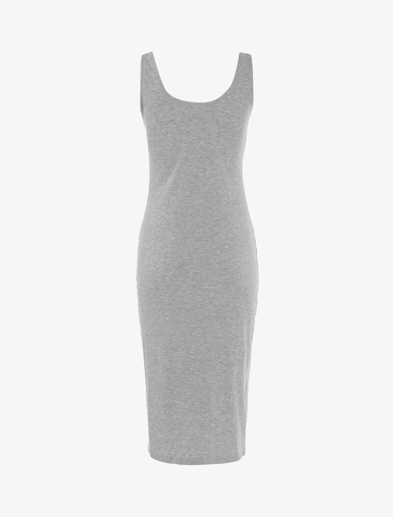 Robe côtelée à boutonnière - gris clair