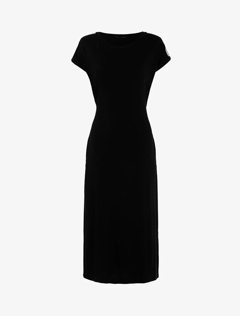 Robe t-shirt à bandes irisées - noir