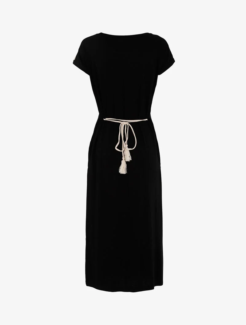 Robe t-shirt à bandes irisées - noir