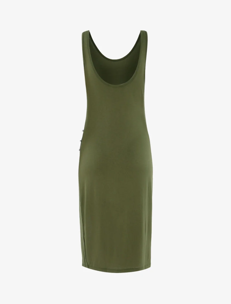 Robe basique à boutonnière - kaki