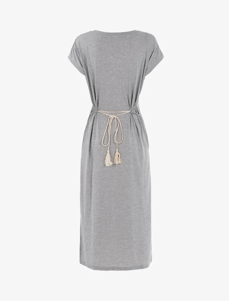 Robe t-shirt à bandes irisées - gris clair