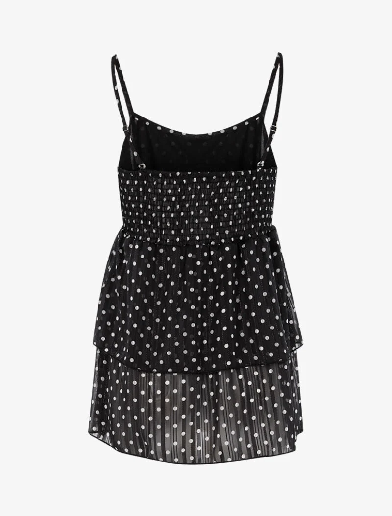 Top à rayures irisées et pois - noir/blanc
